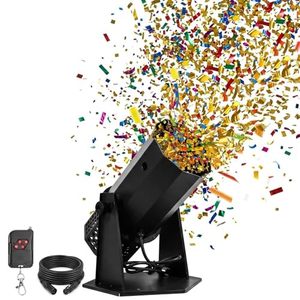 lot 121566 image: Retails for $199 Confetti Machine, Professional Electric Confetti Launcher, DMX Control Digital Confetti Cannon with Remote, Confetti Shooter for DJ Party Nightclub Wedding Stage Concert Event Show Christmas