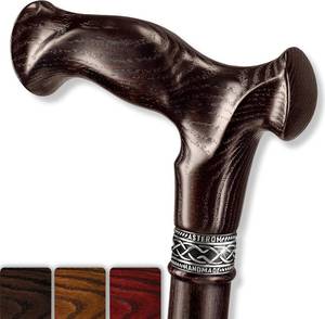 lot 121574 image: Asterom Walking Cane - Handmade, Ergonomic, Canes for Men - Wooden Walking Sticks for Seniors, Unique (Walnut, 36 Inches)