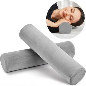 lot 121601 image: AllSett Health 2 Pack Neck Roll Cervical Pillow for Neck Pain Relief - Memory Foam Neck Pillow for Bed  Round Neck Pillows for Sleeping  Bolster Pillow for Bed, Legs and Back