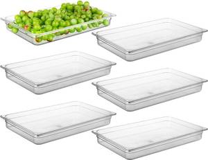 lot 221571 image: CURTA 6-Pack Full Size 2.5 Deep NSF Polycarbonate Food Pans  Dishwasher & Freezer Safe Clear Container for Prep Tables, Buffet, Salad Bar, Commercial & Home Kitchen
