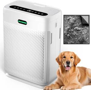 lot 221588 image: Air Purifiers for Home Large Room Up to 3000 sq ft, H13 HEPA Filter Washable, PM2.5 Air Quality Sensor, Quiet Sleep Mode, 8X Dual-Side Air Cleaner for Bedroom Pet Dander Smoke Dust Pollen