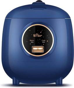 lot 221610 image: Bear Mini Rice Cooker 2 Cups Uncooked, 1.2L Portable Non-Stick Small Travel Rice Cooker, BPA Free, One Button to Cook and Keep Warm Function, Blue B-Blue