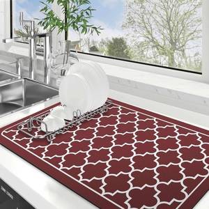 lot 321529 image: Dish Drying Mat Absorbent Dish Drying Mats for Kitchen Counter 18x 28