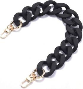 lot 321535 image: AUMEY Large Flat Chain Strap - Acrylic Luxury Handbag Strap Fashionable Replacement Purse Clutches Handles for DIY Crafts, 15.7 inch of Each   (02- Black)