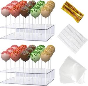 lot 321538 image: 2 Pack Cake Pop Stand with Sticks Kit, Acrylic Lollipop Hold Stand
