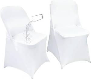 lot 421565 image: 40PCS Spandex Folding Waterproof Chair Covers for Party,White New