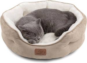 lot 421581 image: Bedsure Small Dog Bed Washable,Round Cat Beds for Indoor Cats,20in Camel