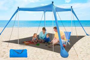 lot 421586 image: YENGIAM 11x11 FT Beach Canopy Beach Tent Sun Shelter Beach Shade Canopy
