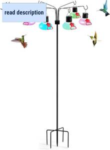 lot 221609 image: Solar Hummingbird Feeders for Outdoors Decorative Hummingbird Feeders Stand 6 Feeding Stations Never Leak Garden Decor Backyard,Gifts for Women Mom