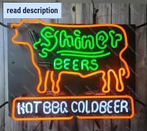 lot 321495 image: Retails for $147 Neon Signs Compatible for Shiner Beer Hot Bbq Cold Beer,Real Handmade Neon Light for Office Hotel Pub Cafe Birthday Party Man Cave Neon Light Art Wall Lights 24 X 20 Inches