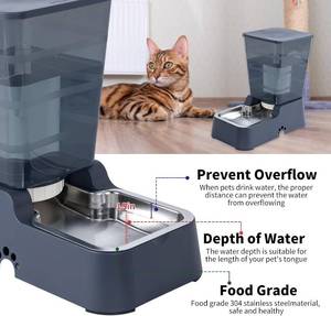 lot 131463 image: Meikuler Pets Auto Feeder 5.2L,Food Feeder and Water Dispenser Set for Medium & Large Dogs Cats and Pets Animals (Navy)
