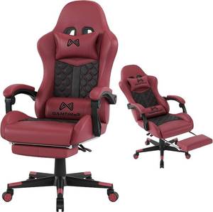 lot 131474 image: Retails for $141 Gamtimer Gaming Chair,Computer Chair with Footrest and Lumbar Support,Breathable PU Leather,4D Lumbar Support and Headrest,360 Degree Swivel Chair with Adjustable Ergonomic Backrest for Adults