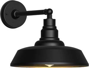 lot 131499 image: 12 Outdoor Gooseneck Barn Light Black Farmhouse barn Wall Light, Waterproof Exterior Light Fixture for Garage, Porch, Patio, or Shed