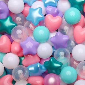 lot 131502 image: TRENDPLAY Ball Pit Balls Star and Heart Shapes for Toddlers - 50 100 200 500 Count Plastic Balls for Ball Pit Fun and Play