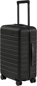 lot 131508 image: Retails for $275 Away Carry-On Luggage, Lightweight Hardside Suitcase with Spinner Wheels, 22 Inch Airline Approved, TSA Lock, Jet Black