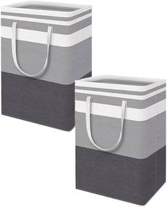 lot 231605 image: 2 Pack Tall Laundry Basket, Waterproof Freestanding Foldable Large Laundry Hamper with Easy Carry Handles,Portable Laundry Baskets for Dorm,Bedroom,Home,Bathroom,Laundry Room
