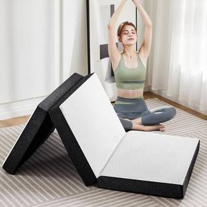 lot 231624 image: Tri-Fold Twin Memory Foam Pads, 3 inch Folding Topper with Washable Cover, Portable Non-Slip Guest Floor Bed for Camping Travel   Ideal for Overnight Guests, RV, and Outdoor Adventures