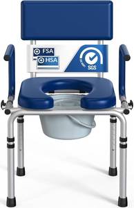 lot 231638 image: Retails for $170 Drop Arm Bedside Commodes for Seniors, Potty Chair for Adults