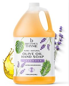 lot 331311 image: Brittanies Organic Castile Liquid Olive Oil Soap Refill, Lavender 1 Gallon