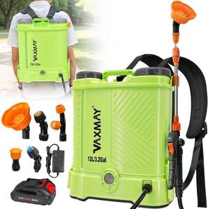 lot 331319 image: Battery Powered Backpack Sprayer 3.2 Gallon, VAXMAY 80 PSI Electric Garden Sprayer Works with Makita 18V Battery, Weed Lawn Sprayer with Telescopic Wand, 5 Nozzles, 2.0 Ah Battery & Charger Included