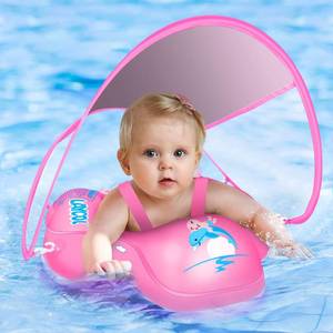 lot 331334 image: Baby Pool Float with Canopy UPF50, Skin Protect Toddler Floaties for 3-36M