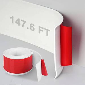 lot 331338 image: DGSL Flexible Baseboard Trim 4 147.6ft Self Adhesive Vinyl Wall Base White