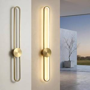 lot 431448 image: Modern Wall Sconce Dimmable LED Wall Light Fixture, Hardwired Wall Lamp for Living Room, Dining Room, Bedroom, Hallway, Lobby, Entryway (Brushed Gold, 43.3inchH110cm)