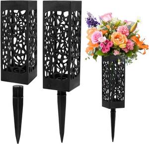 lot 431453 image: Cemetery Vases for Grave with Stakes, 2 Pack Grave Flower Holders