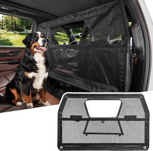 lot 431454 image: Retails for $110 JOYTUTUS 56 Wide Dog Car Barrier with Removable Visual Window, Car Barrier for SUV Escape-Proof, Net for Behind Front Seats, Vehicle Gate for Dog Travel, Ideal for Sedans SUVs Trucks