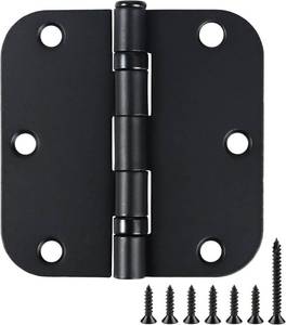 lot 431457 image: TDCHINGES Rounded Matte Black Door Hinges 3.5 58Radius Lasting No Squeak