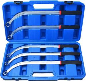 lot 431469 image: LainKeen 5PCS Serpentine Timing Belt Wrench Removal Set Tensioner Pulley Tool Kit 13-19 mm 12 Point Wrench Engine Belt Remover Installer