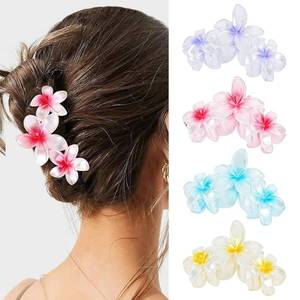 lot 431490 image: 4PCS Flower Hair Claw Clips - Non-Slip Glitter Claws for Thick or Thin Hair, Strong Hold Hair Accessories for Women and Girls
