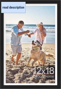 lot 131495 image: decorUhome 12x18 Picture Frame, Fits 11x17 Photos with Mat, Black