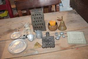 lot 2590 image: Metal Candle Holder, Trivet and More