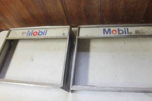 lot 2617 image: Vintage Mobil Gas Pump Tops