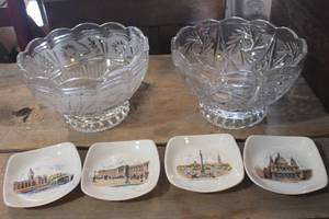 lot 2700 image: Heavy Glass Serving Bowls and More