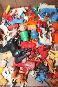 lot 2708 image: Flat of Misc. Toys Fisher Price & More
