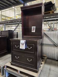lot 1078 image: 2-Drawer File Cabinet with 3 Door 3 Shelf Bookcase