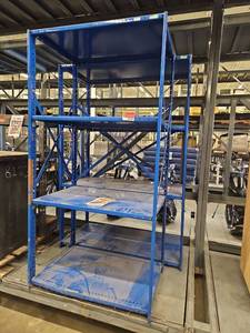 lot 1115 image: Set of 2, 4 Tier Metal Shelf