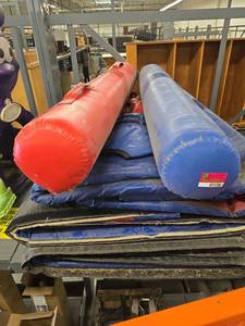lot 1136 image: Jousting Battle Beams  And Mats Red Blue Black