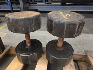 lot 1184 image: Iron Grip 70 lb Dumbbells - Set of 2