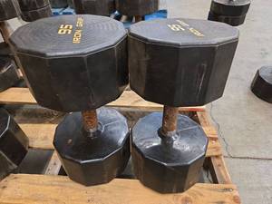 lot 1187 image: Iron Grip 95 lb Dumbbells - Set of 2