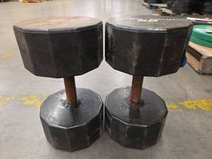 lot 1190 image: Iron Grip 85 lb Dumbbells - Set of 2