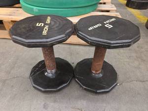lot 1194 image: Iron Grip 5 lb Dumbbells - Set of 2