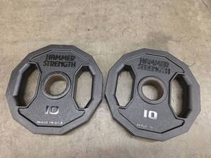 lot 1297 image: Hammer Strength 10 lb Weight Plates - Set of 2