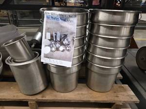 lot 1350 image: Stainless Steel Inset Pots in Various Sizes