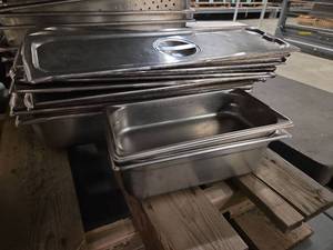 lot 1354 image: Stainless Steel Food Storage Containers and Lids in Various Sizes
