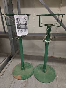lot 1379 image: Green Cooler Stands - Set of 2