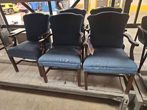 lot 4007 image: 5 - Blue Dinning Chairs
