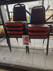 lot 4009 image: 7 - Red Dining Chairs